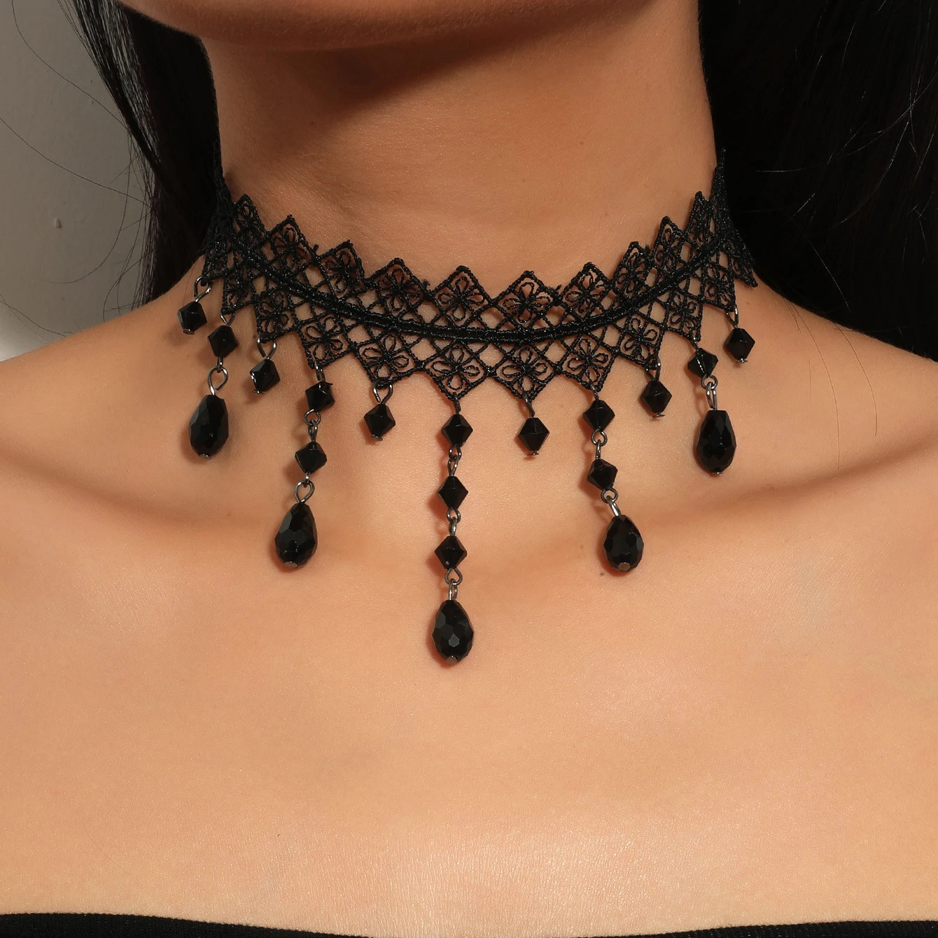 Lady Chokers Leaf Tassel Women Neck Jewelry Accessory Girl Lace Gothic Vintage S