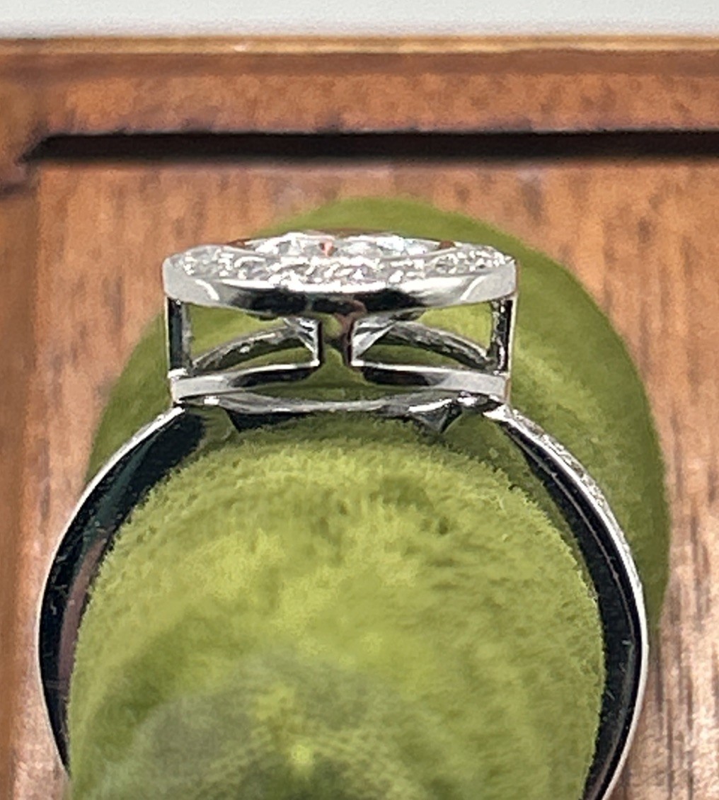 Oval Clear Stone Ring Illegible Markings Costume Jewelry from China