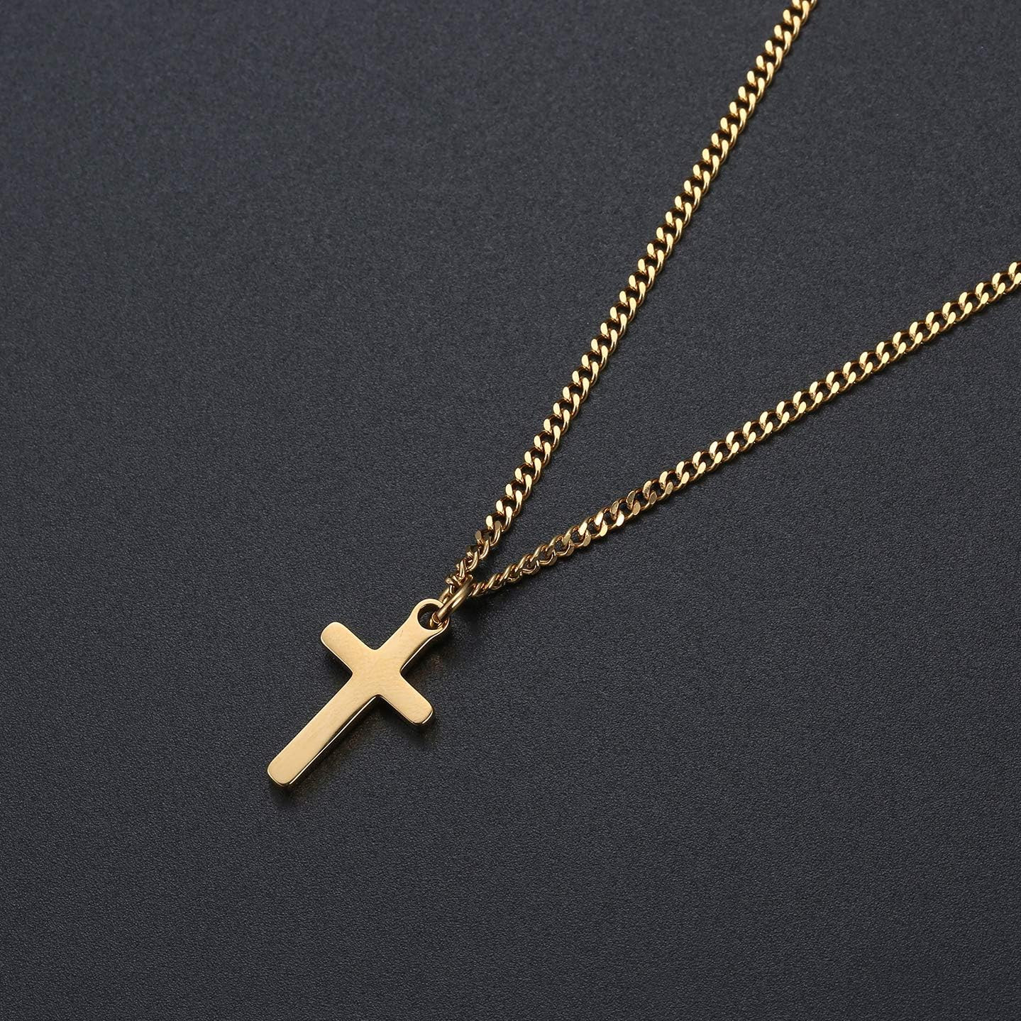 Cross Necklace for 14K Gold Filled Stainless Steel Small Cross Pendant with Cuba
