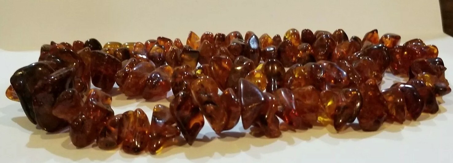 Vintage Baltic Graduated Amber Chunk 26.25″ Necklace 69g