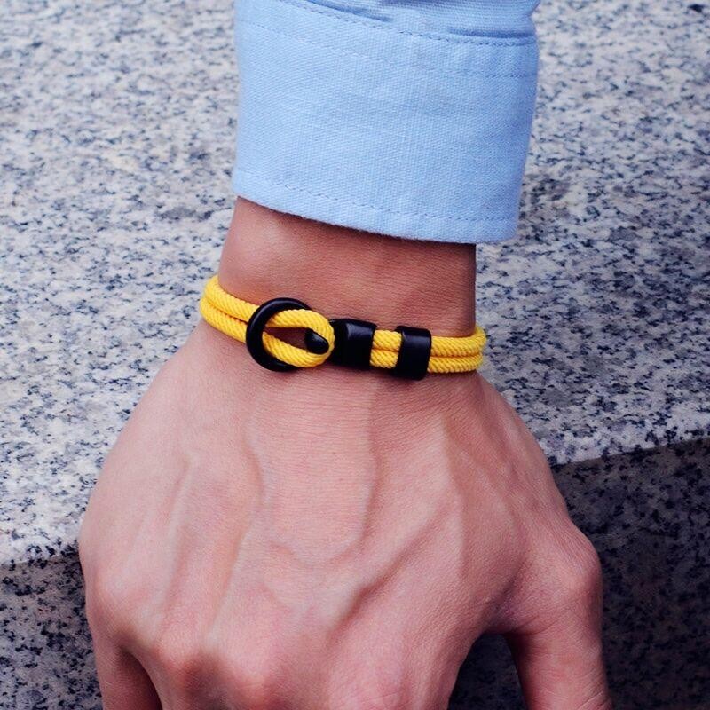 Fashion Men Paracord Rope Bracelet 2 Layer Outdoor Camping Survival Gift for Him