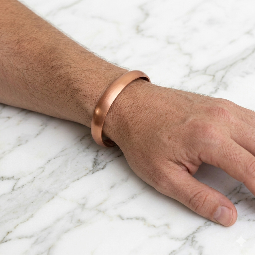 Solid Copper 12mm Dome Cuff Pure Copper Arthritis Therapy Heavy 50gr. Bracelet