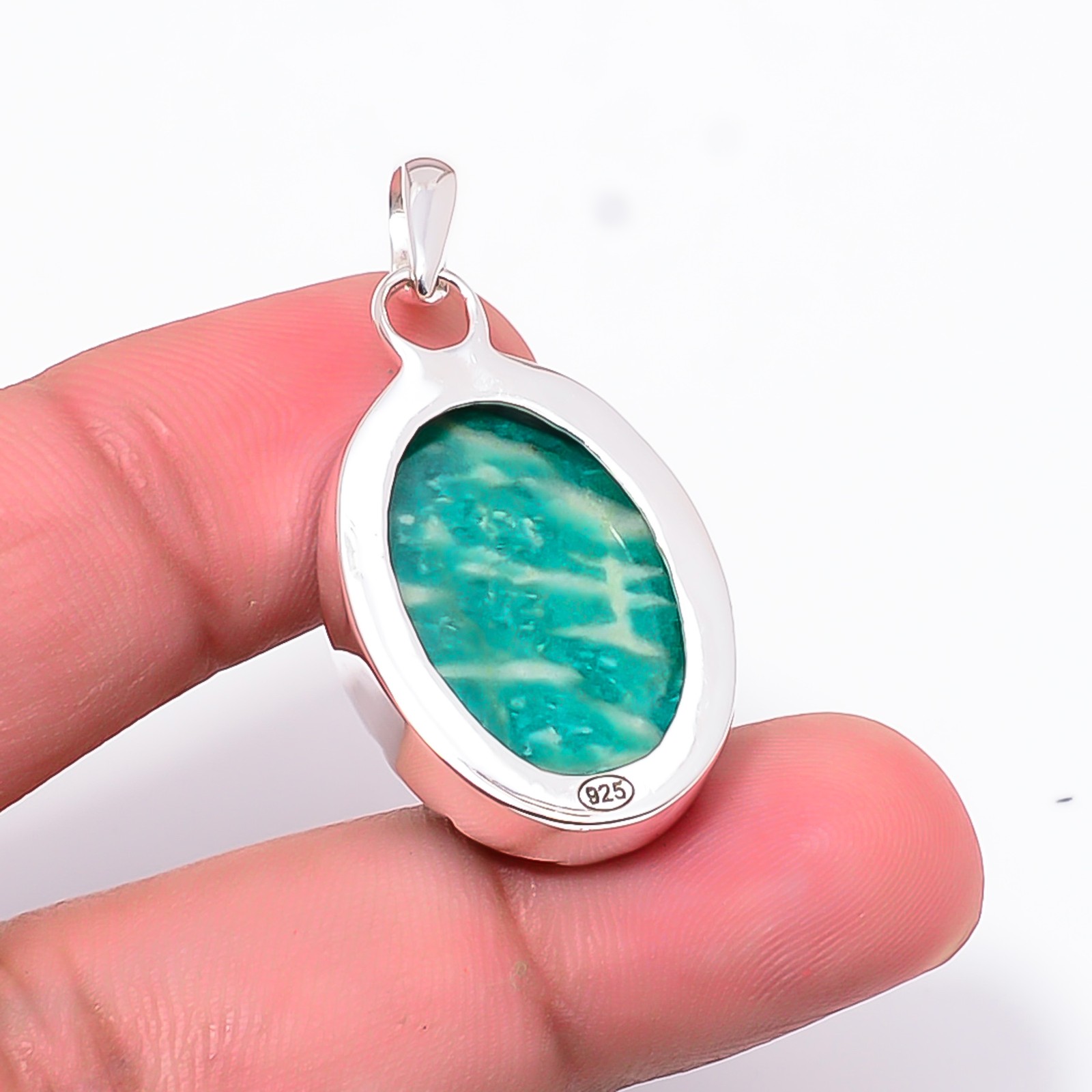 Amazonite – Colorado Mines Handmade 925 Sterling Silver Pendant 1.37″ P19