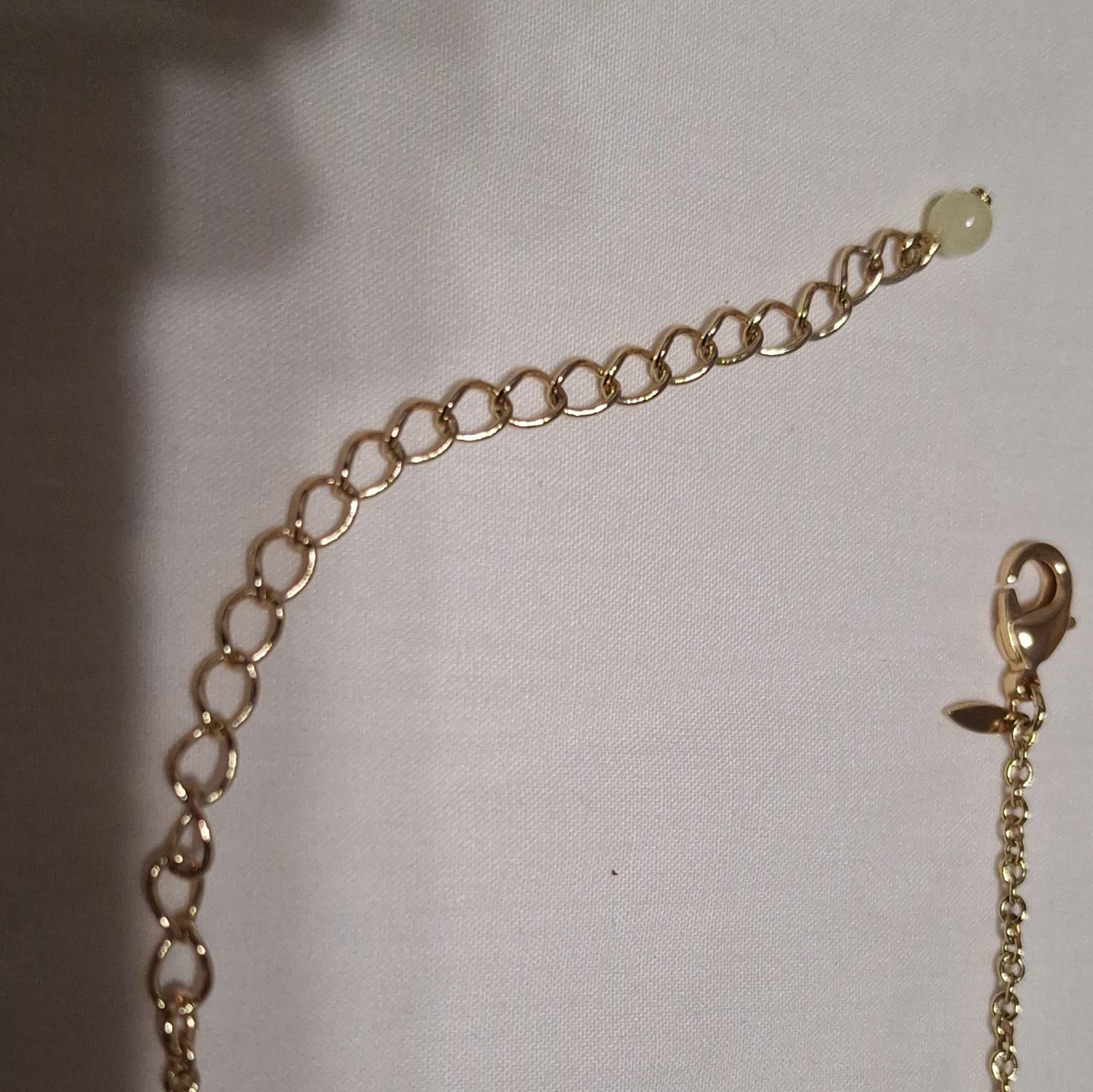 Gold Tone Cable Chain Necklace Black Round Letter M Pendant Adjustable Lobster
