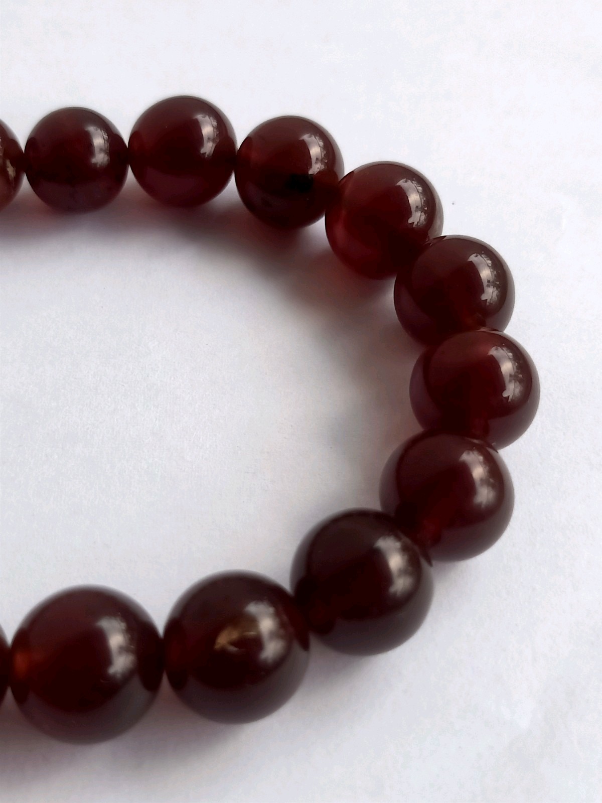 12mm Natural No Treatment Red Amber Round Beads Bracelet