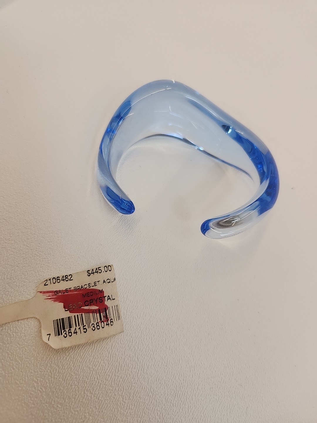 BACCARAT BLUE LEAD CRYSTAL GALET BRACELET AQUAMARIN NEW MEDIUM M SIZE AUTHENTIC