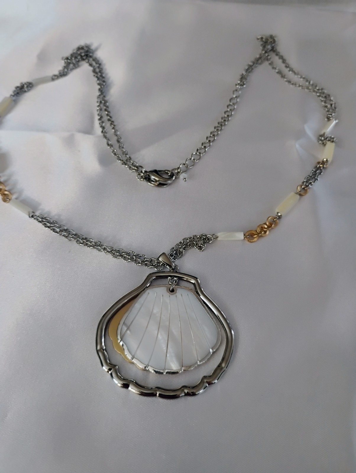 Chico’s Nautical Necklace Gold and Silver Toned Adjustable Length