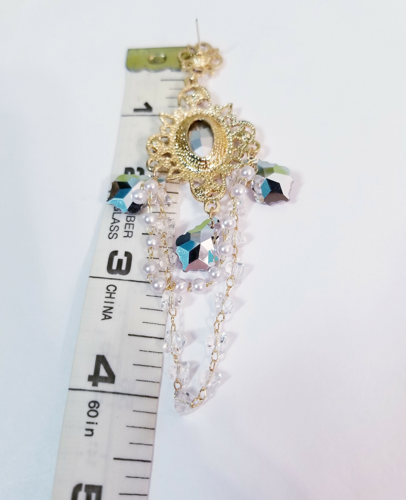 Pink Drop Rhinestone Crystal Earrings Chandelier Pageant Prom Statement 4.1 in