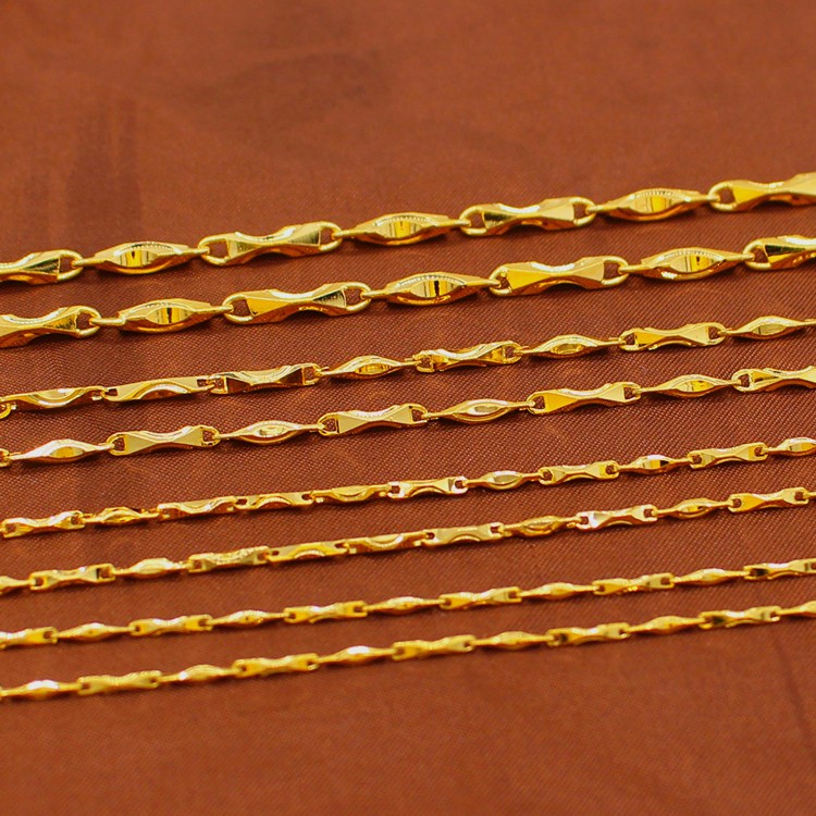22K 23K 24K Thai Baht Yellow Gold minimalist necklace for men and women