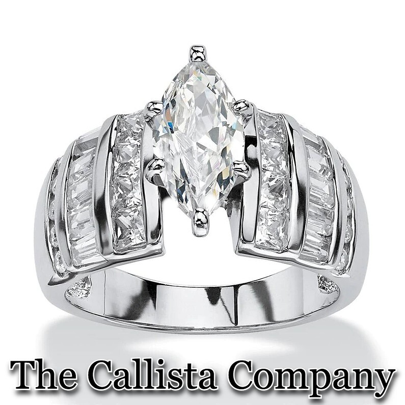 LAB-CREATED 1.62 CT MARQUISE CUT CLEAR 3A+CZ S925 STERLING SILVER RG SZ 6,7,8,9