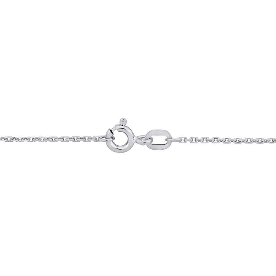 AMOUR 1.2mm Diamond-cut Cable Chain Necklace In 14K White Gold – 18 In