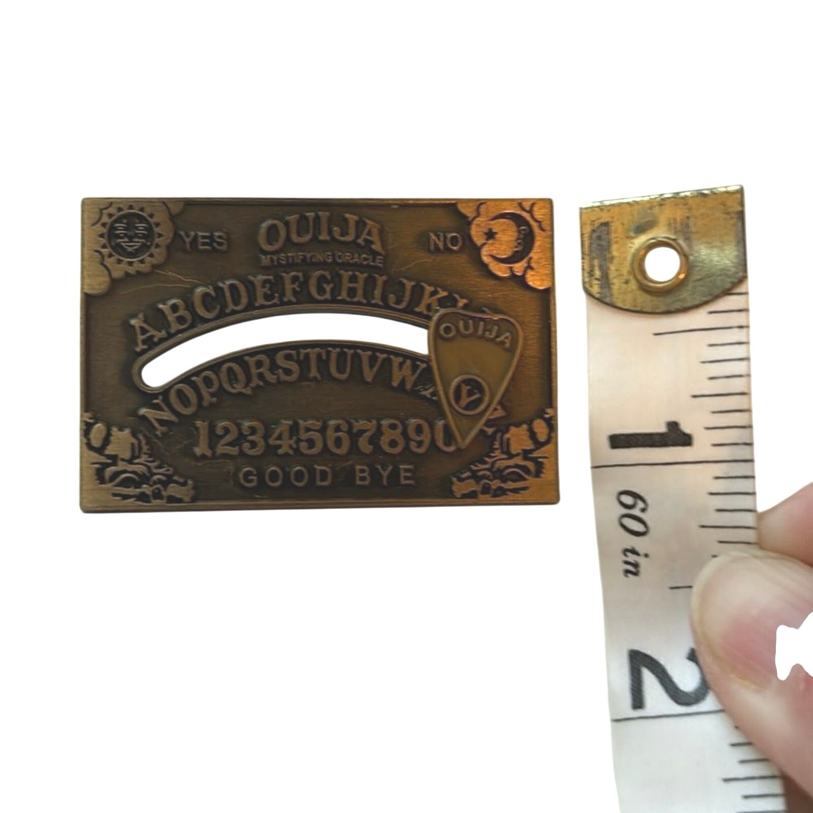Vintage Inspired Ouija Board Enamel Pin Moving Planchette Goth Occult