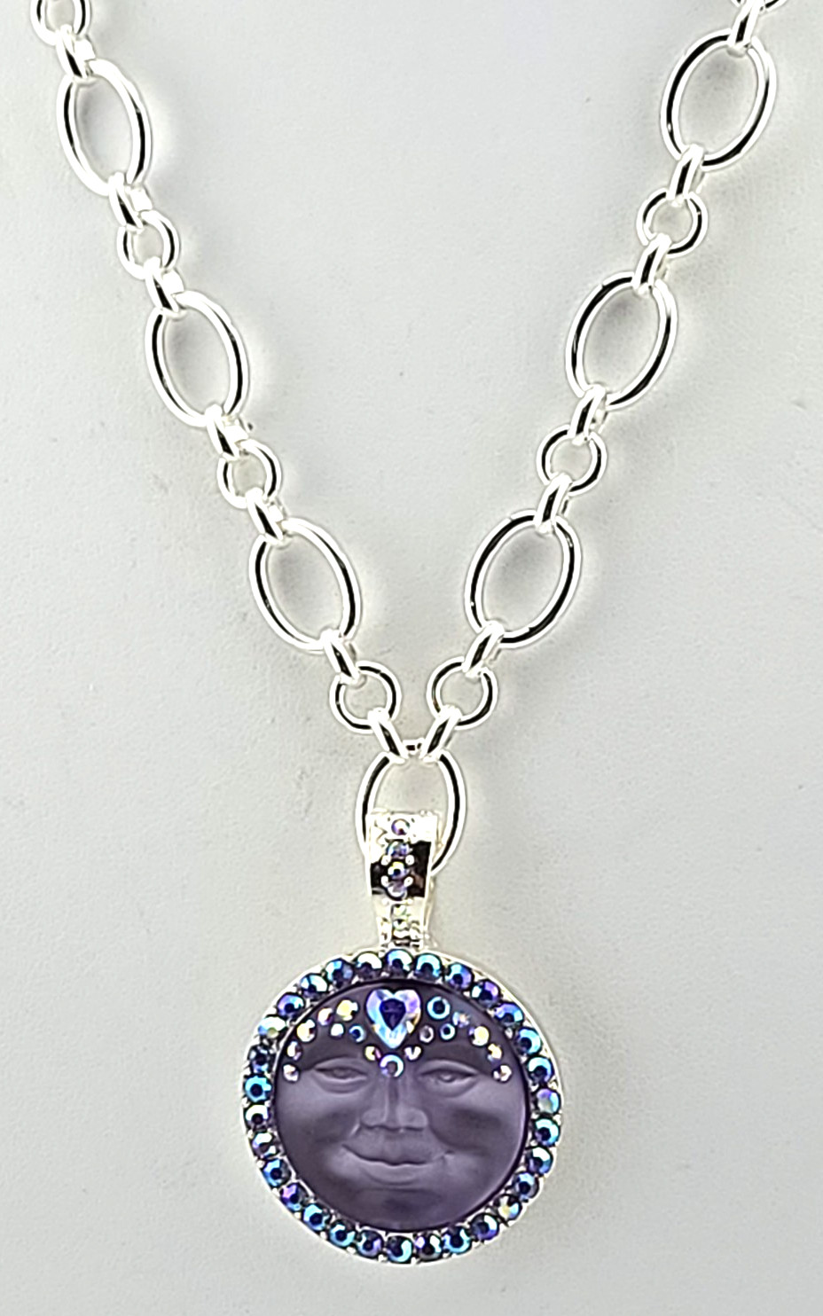 Kirks Folly Sweetheart 25MM Fold Over Pendant ST Violet & Oval Diva Necklace #27