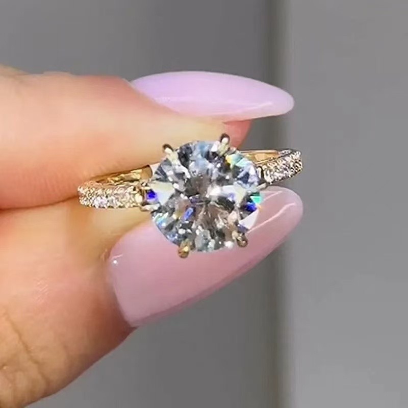 Fashion Woman 18k Gold Plated Bowknot Sparkling CZ Band Ring Sizes 6-10