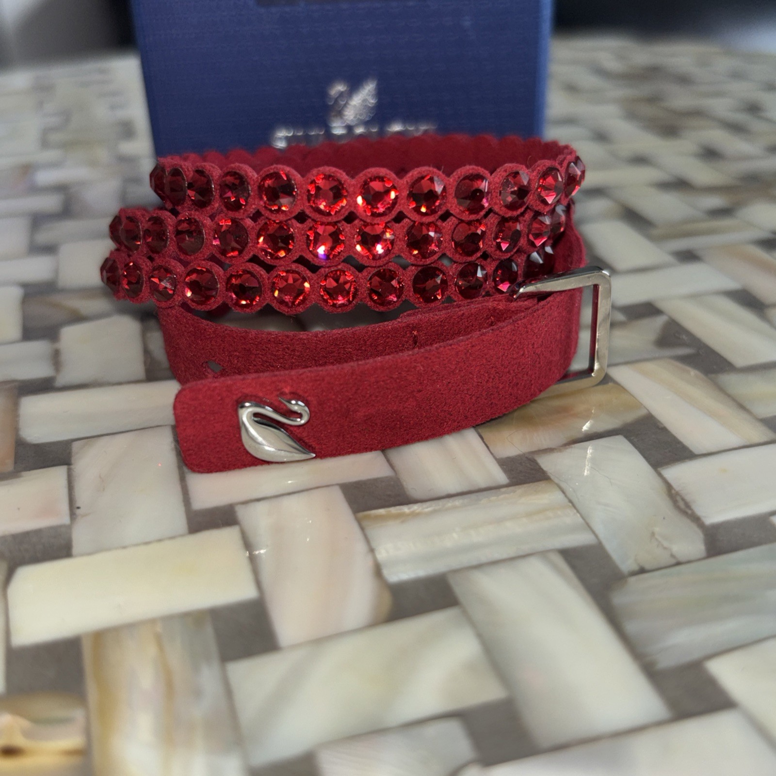*Genuine Swarovski Power Slake Crystal Bracelet Red 5511701 Swan*