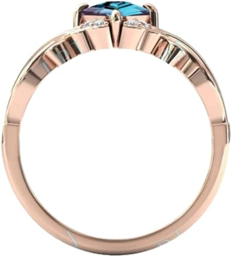 2ct Engagement Ring, Kite Cut Alexandrite Gemstone Bridal Wedding Ring for Women