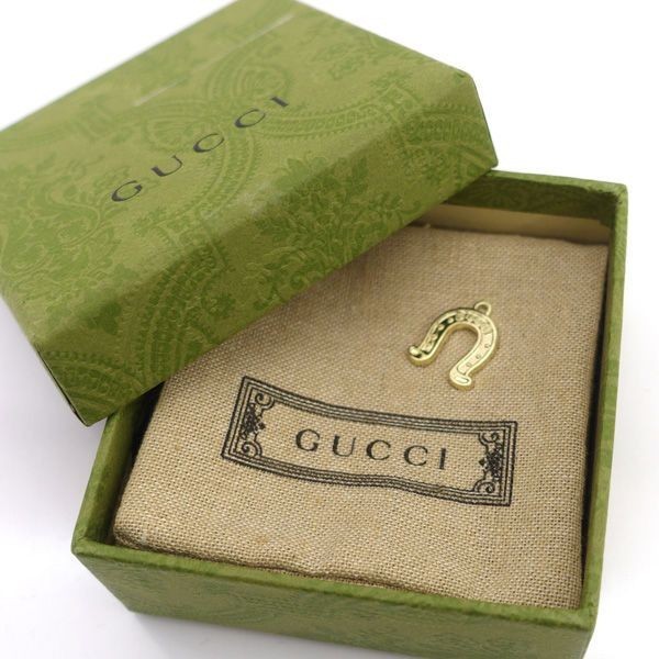 Gucci Horseshoe Gold Tone Pendant Top Charm Used L 1.5 x W 1.4cm 0.55×0.59in