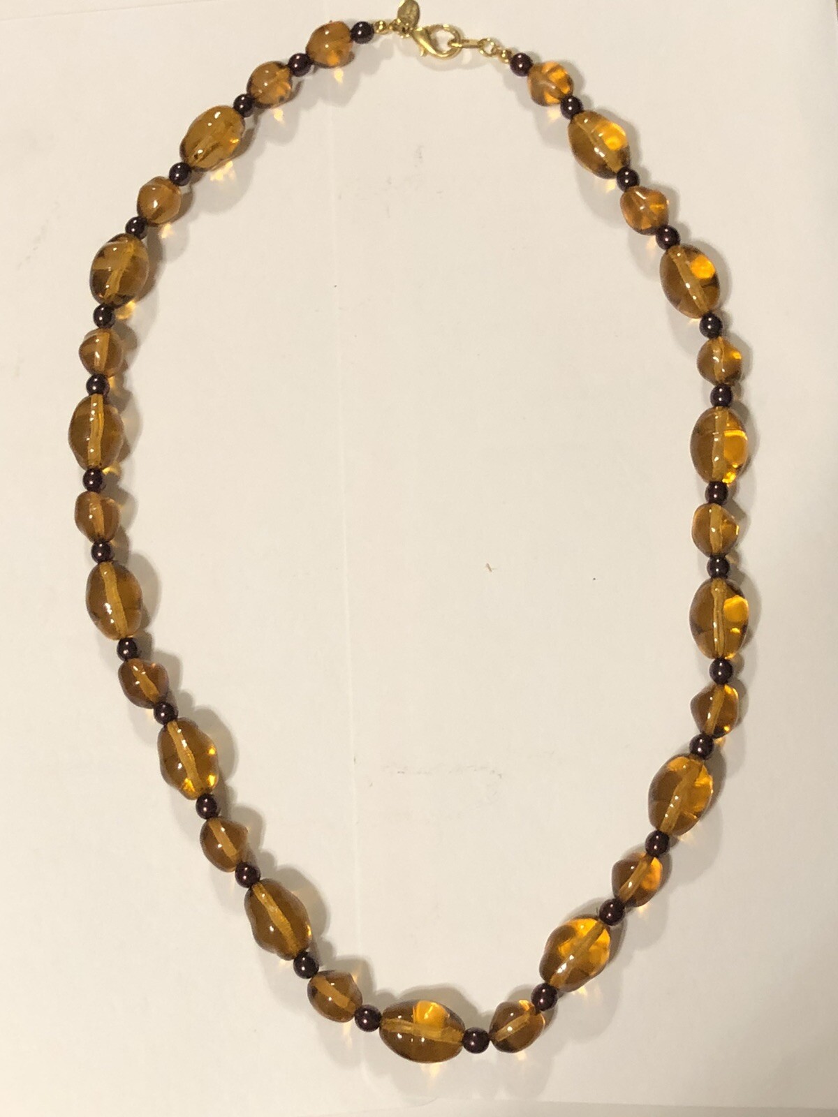 Joan Rivers Amber 25” Chunky Beaded Necklace Signed Free Shipping