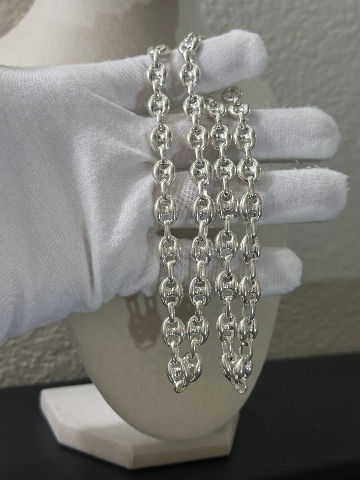 24 inch 9.1mm – 925 Sterling Silver Puff Mariner Chain