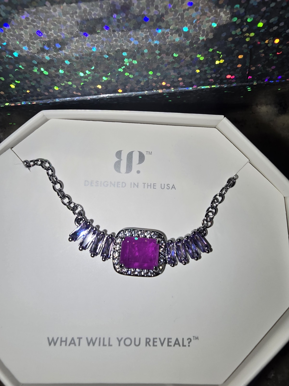 Bomb Party NK56687 Pale Dreams On The Horizon Necklace Purple Flourite