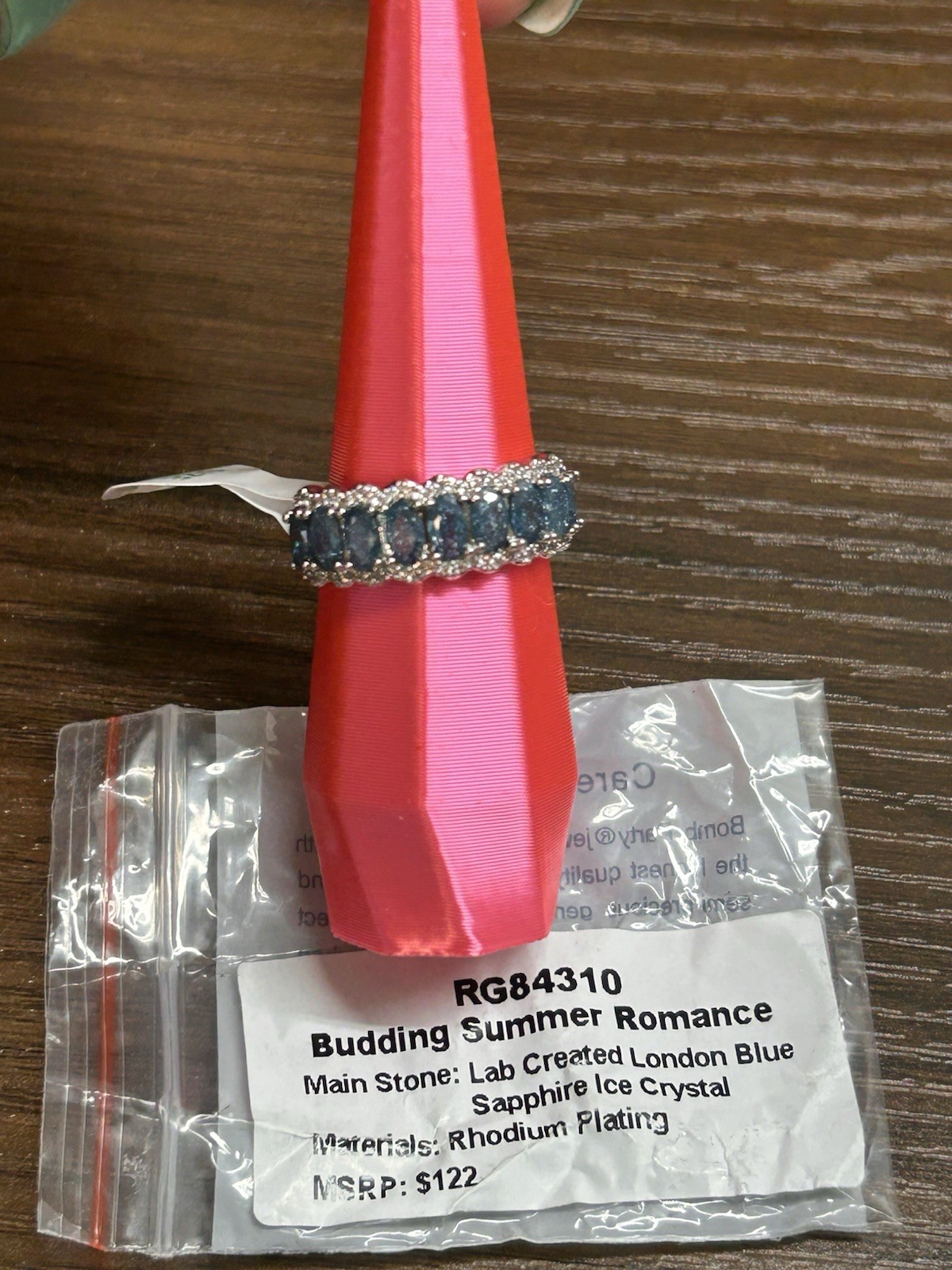 Bomb Party OG Ring Size 8 “bussing Summer Romance” RG84310 London Blue Rhodium