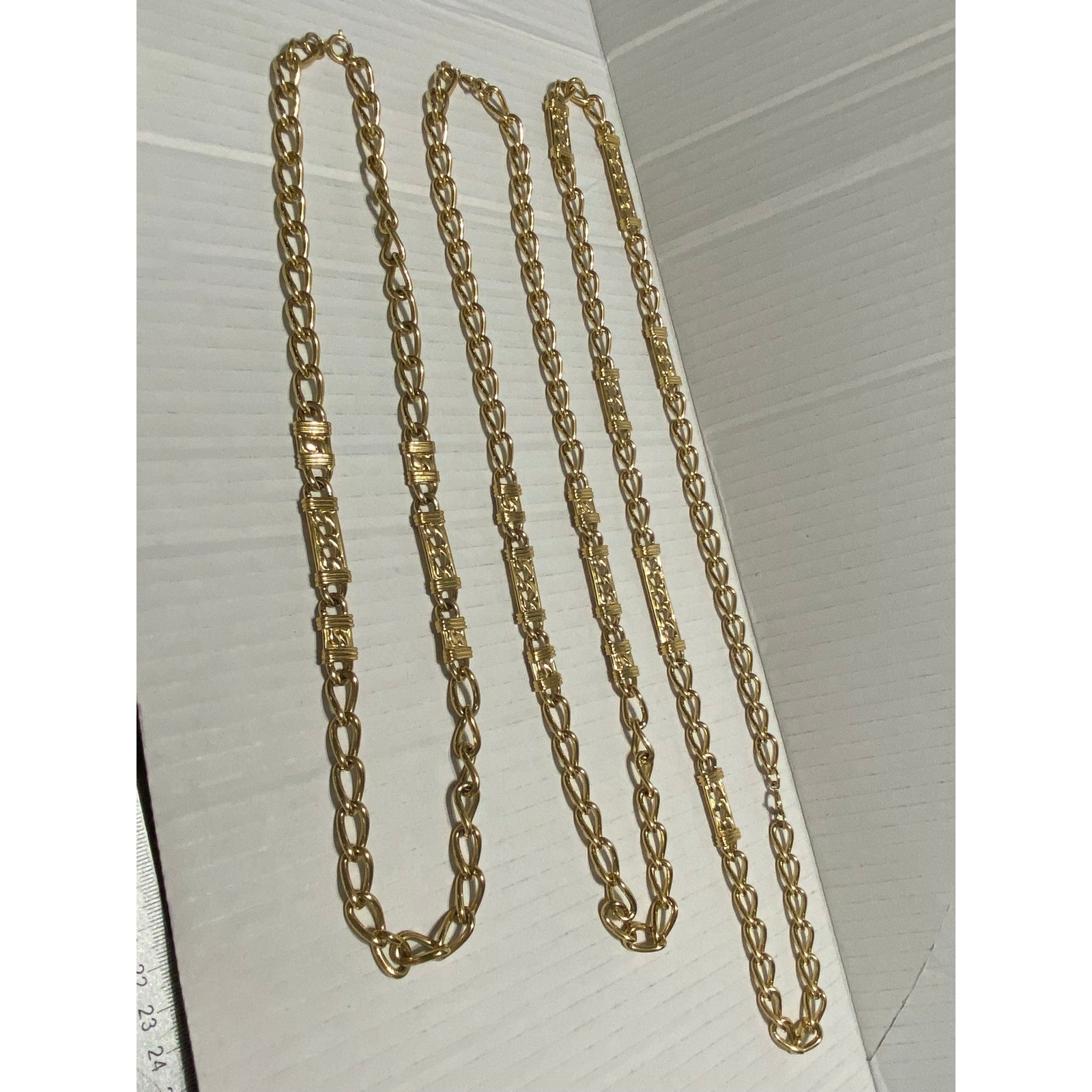Unbranded Layered Chain Necklace Womens OS Gold Excellent Multi-Strand Bar Link