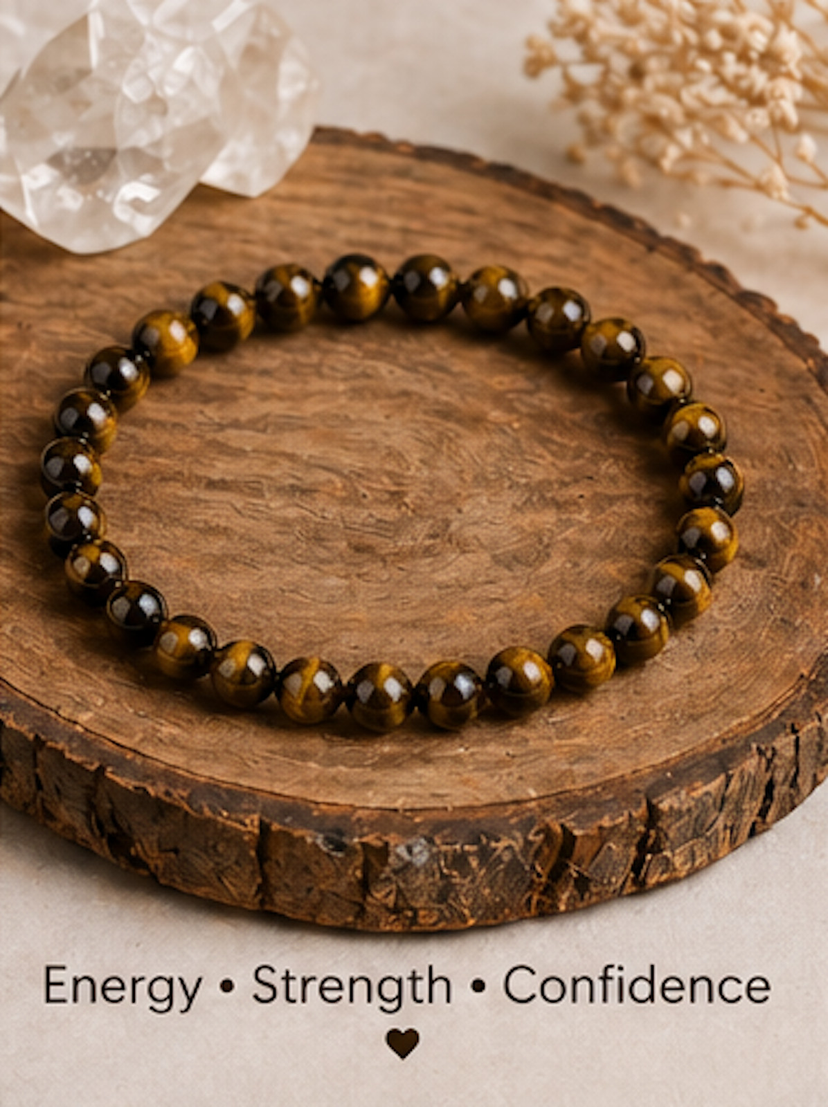 6mm Tiger’s Eye Bracelet Genuine Natural Crystal Beaded 1 PIECE or BULK 6 PACK