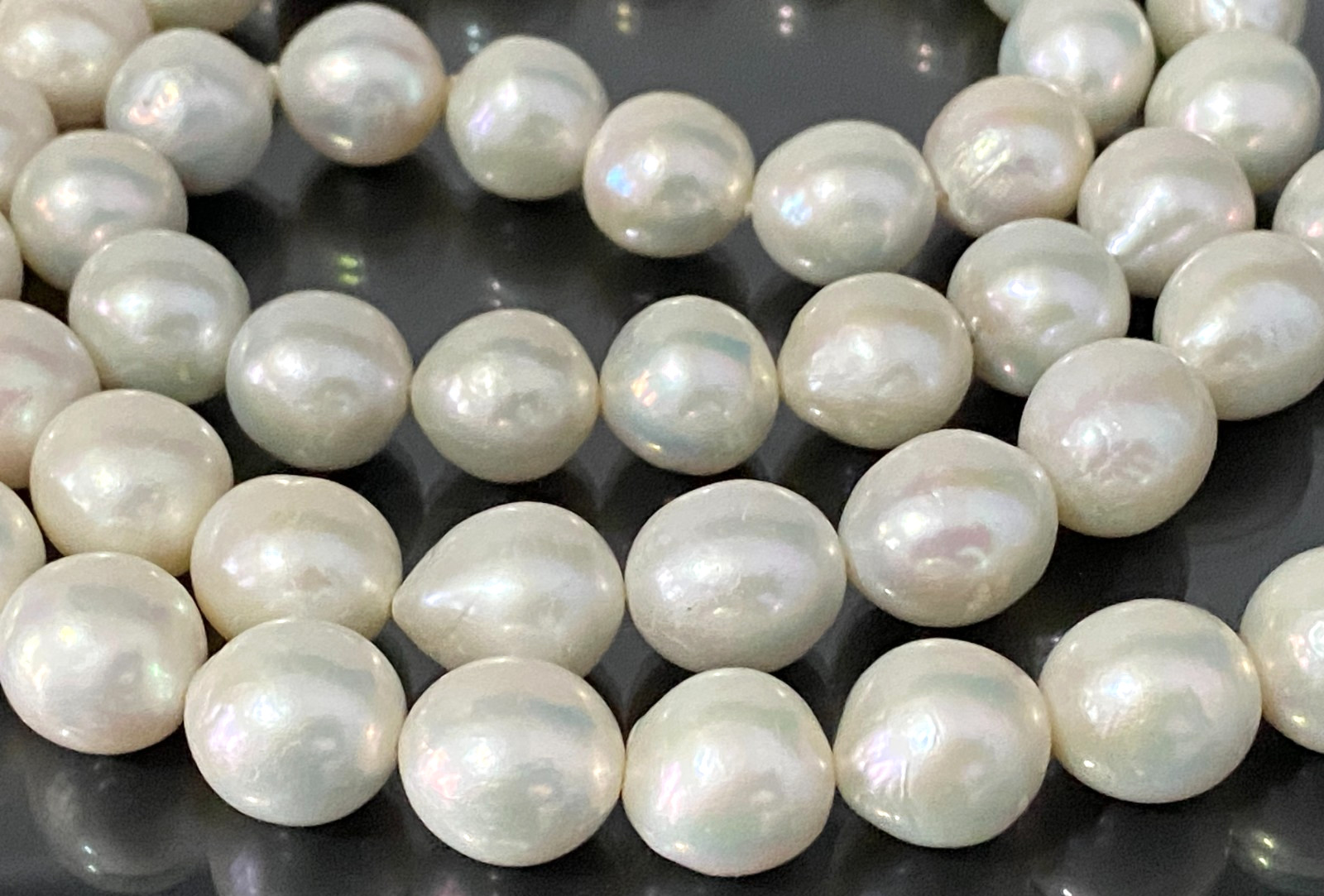 Large White Pearl Single-Strand Necklace 84cm Long 12 – 13mm