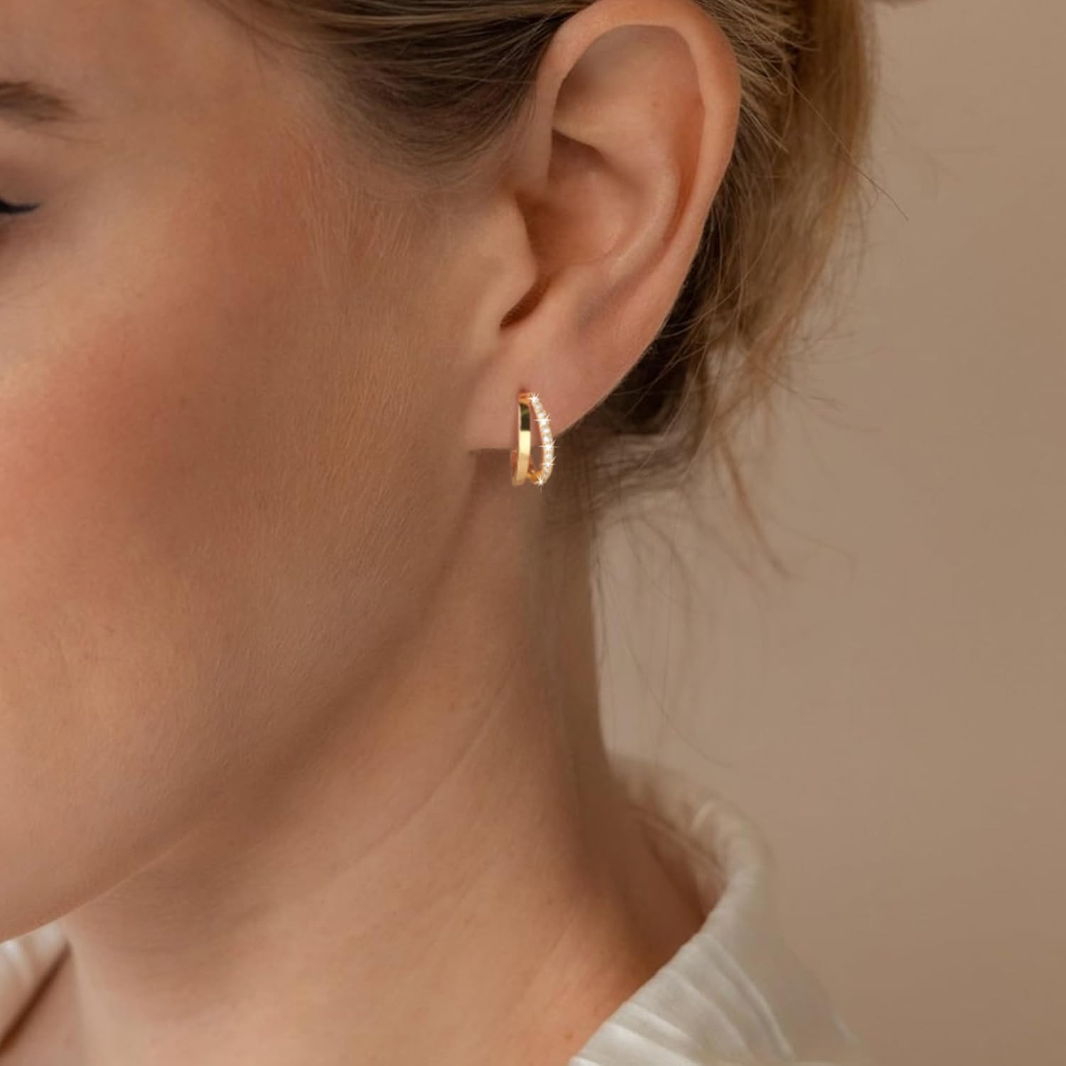Dainty Small Hoop Earrings for Women -Trendy 14K Gold/Silver Plated Hypoallergen