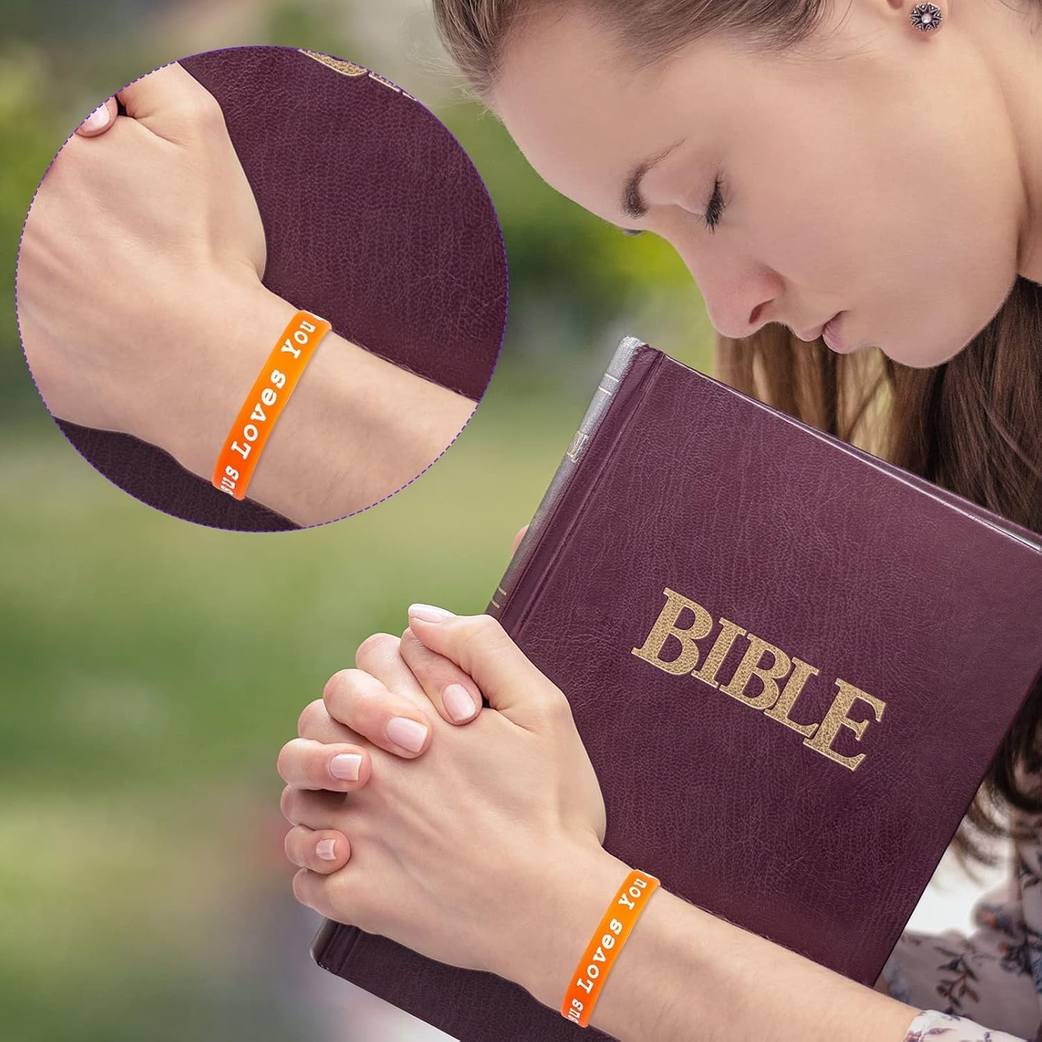 Assorted Colorful Jesus Loves You Silicone Bracelets for Teens Adults 10 Count