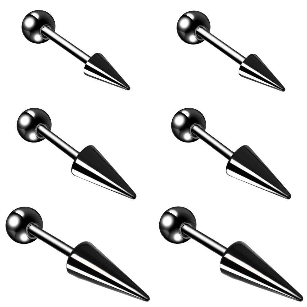 18G Stainless Steel Spike Stud Earring Helix Piercing Balls Screw Back Piercing