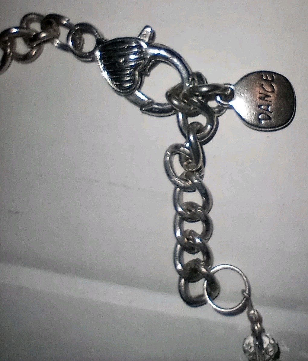 Preteen Necklace Silver Tone Chain Or Large Ankle Bracelet 13in Adjustable Amber