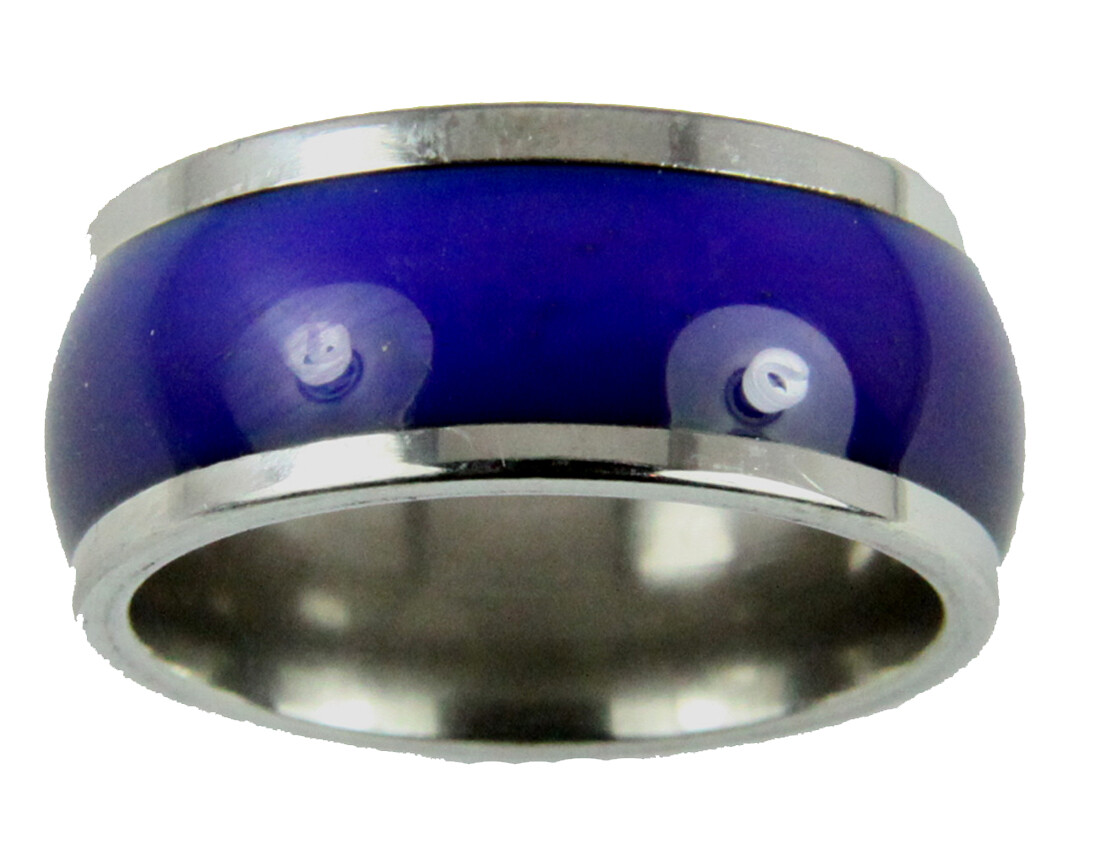 10mm Solid Heavy Stainless Steel Mood Ring Hypersensitive Color 70’s Look Nice