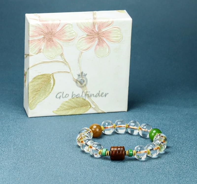 Girl Grandma Mothers Lady Women White Crystal Beads Bracelet Jewelry Box DD143
