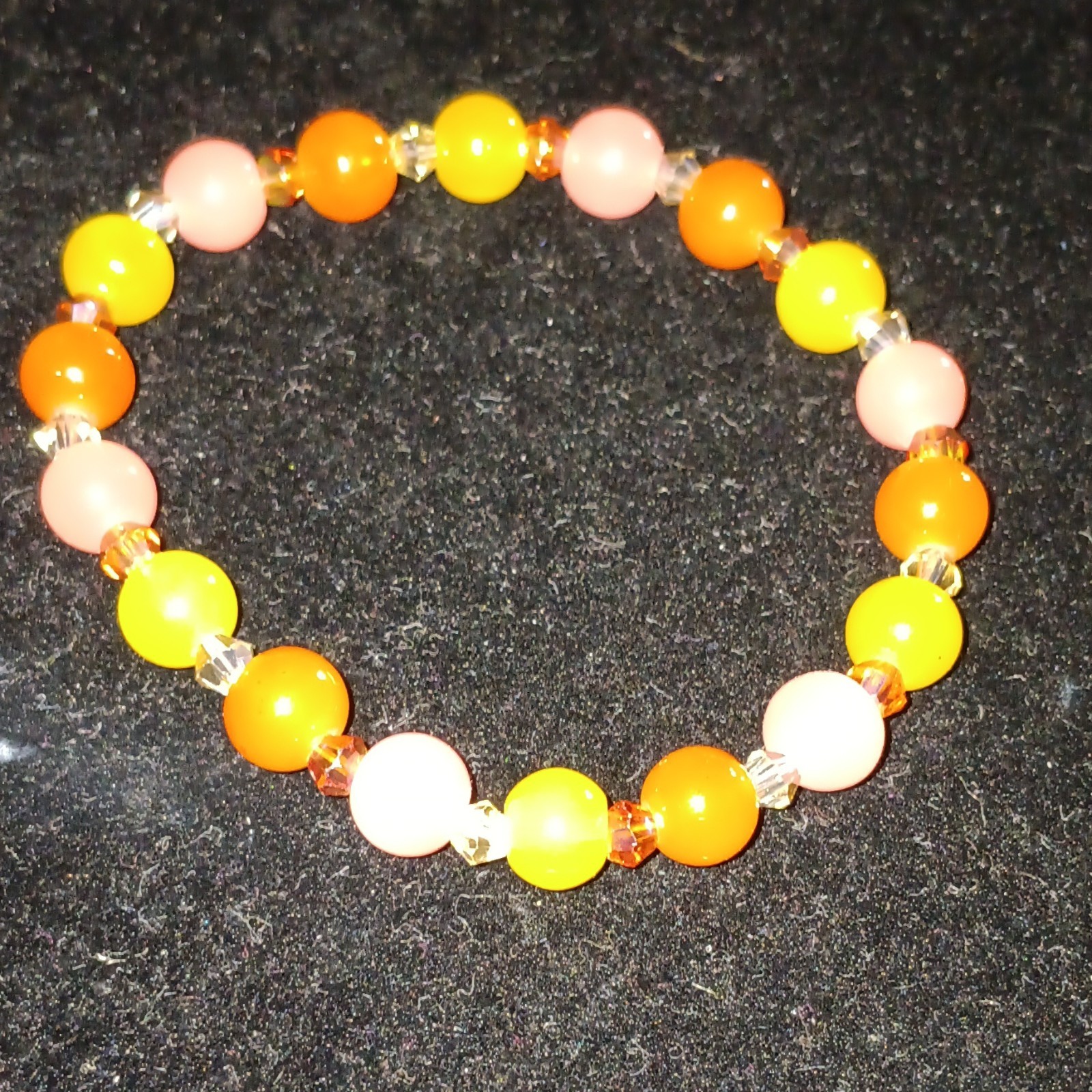 Set of 10 Multicolor Glass & Acrylic Bead Stretch Slip-On Stackable Bracelets