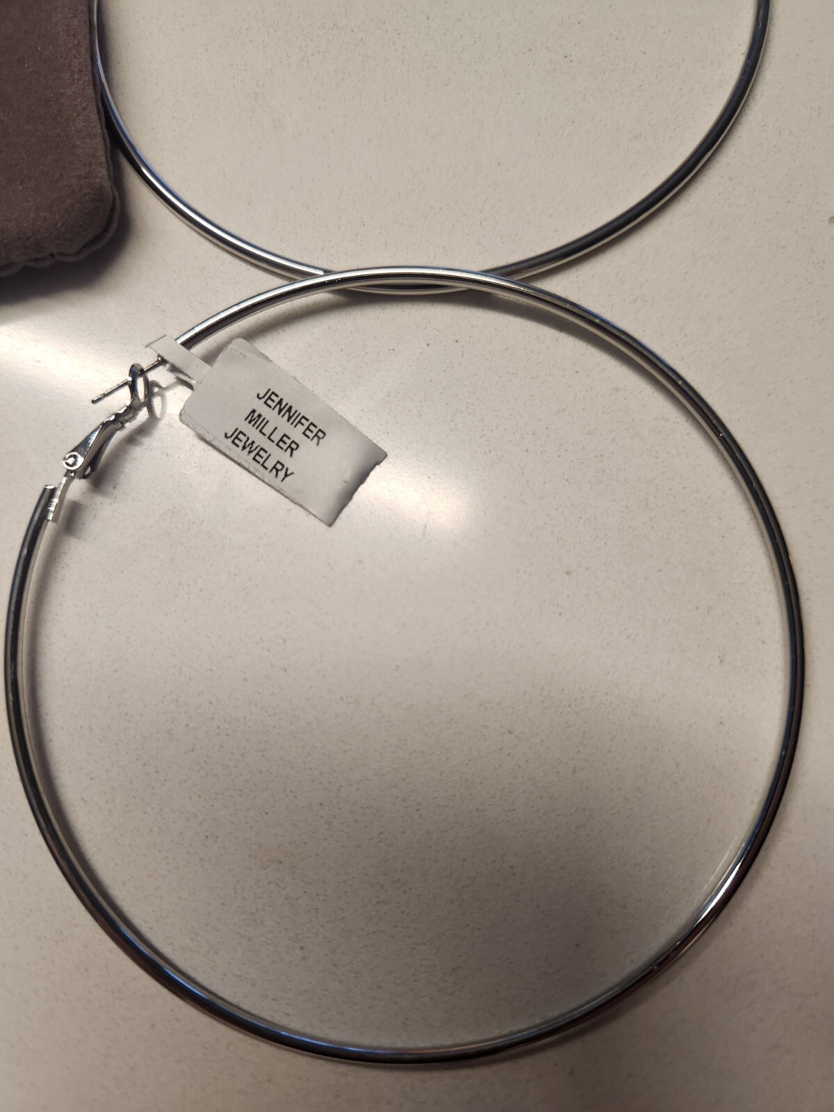 Jennifer Miller Extra Large 3.5″ Hoop Earrings Yellow & White Gold Plated NEW