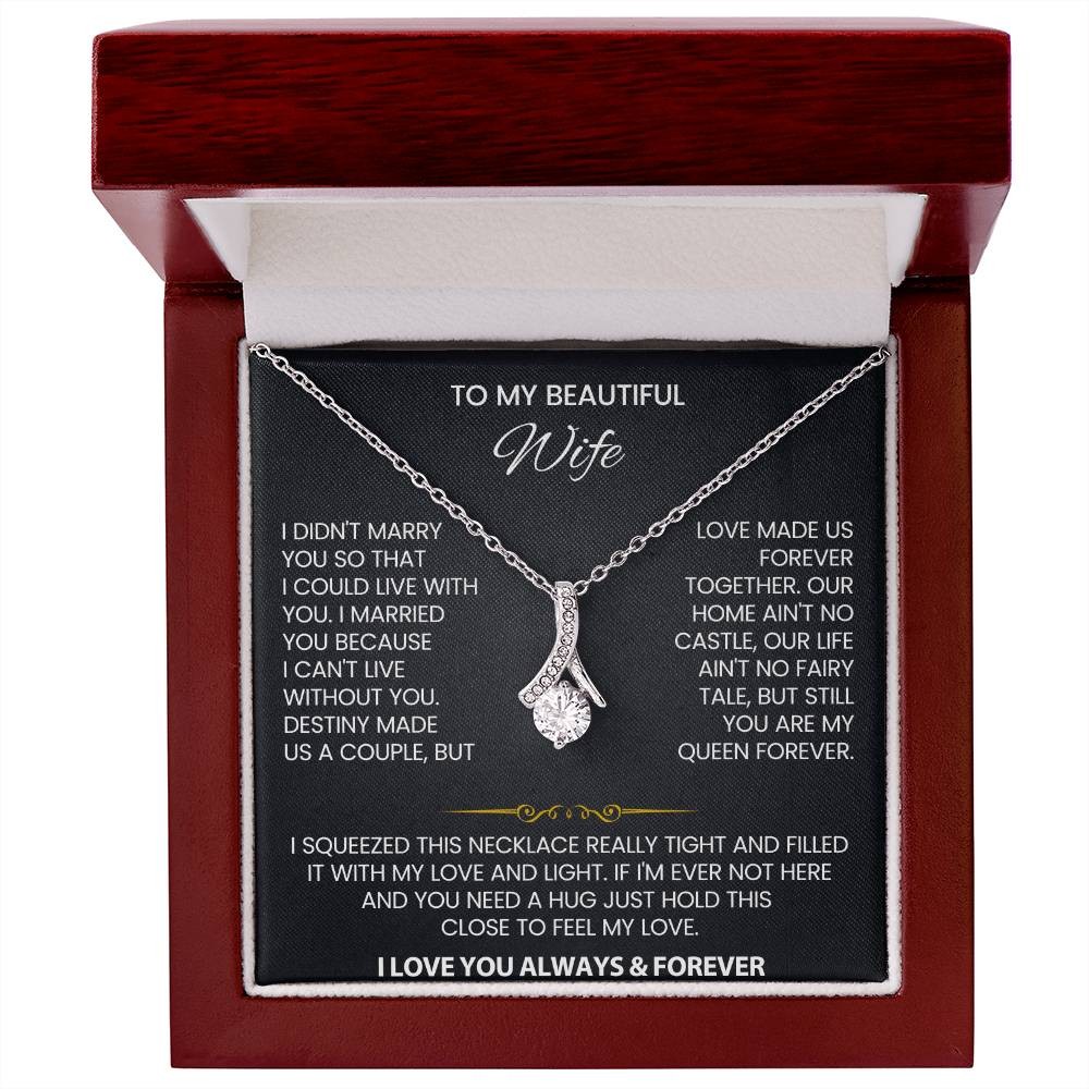 To My Wife Necklace Pendant Romantic Anniversary Birthday Gift