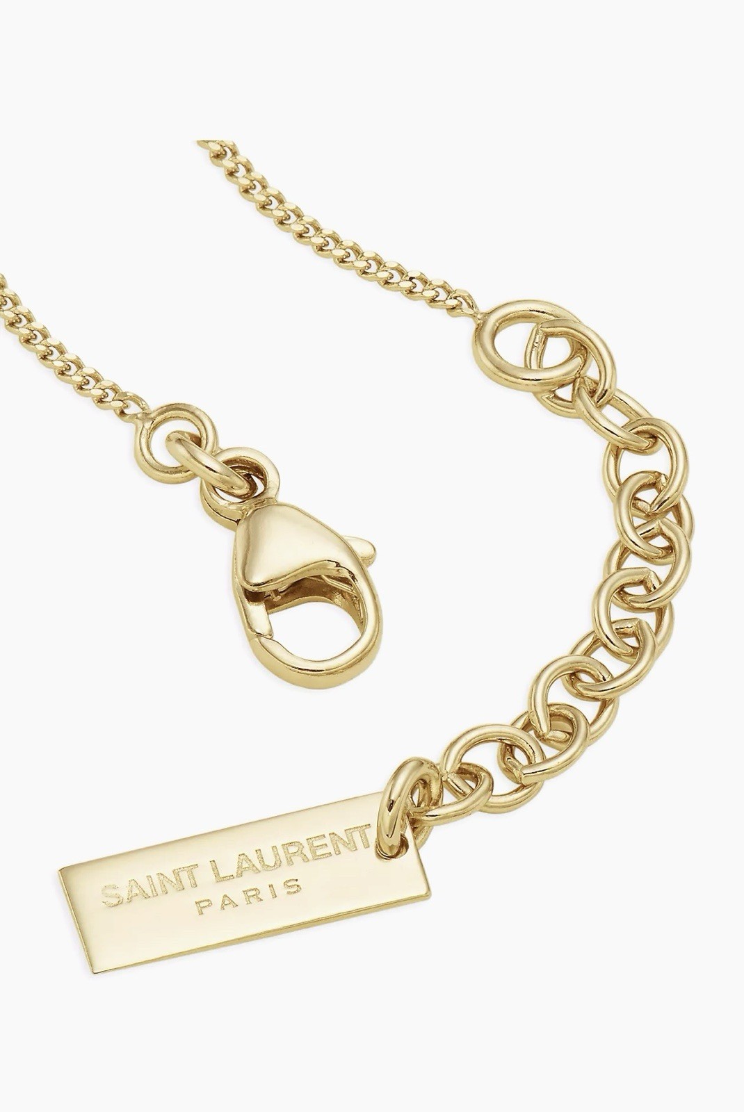 YSL Saint Laurent Opyum Charm Bracelet Brass Metal Gold $395 in Saks Size M NWT