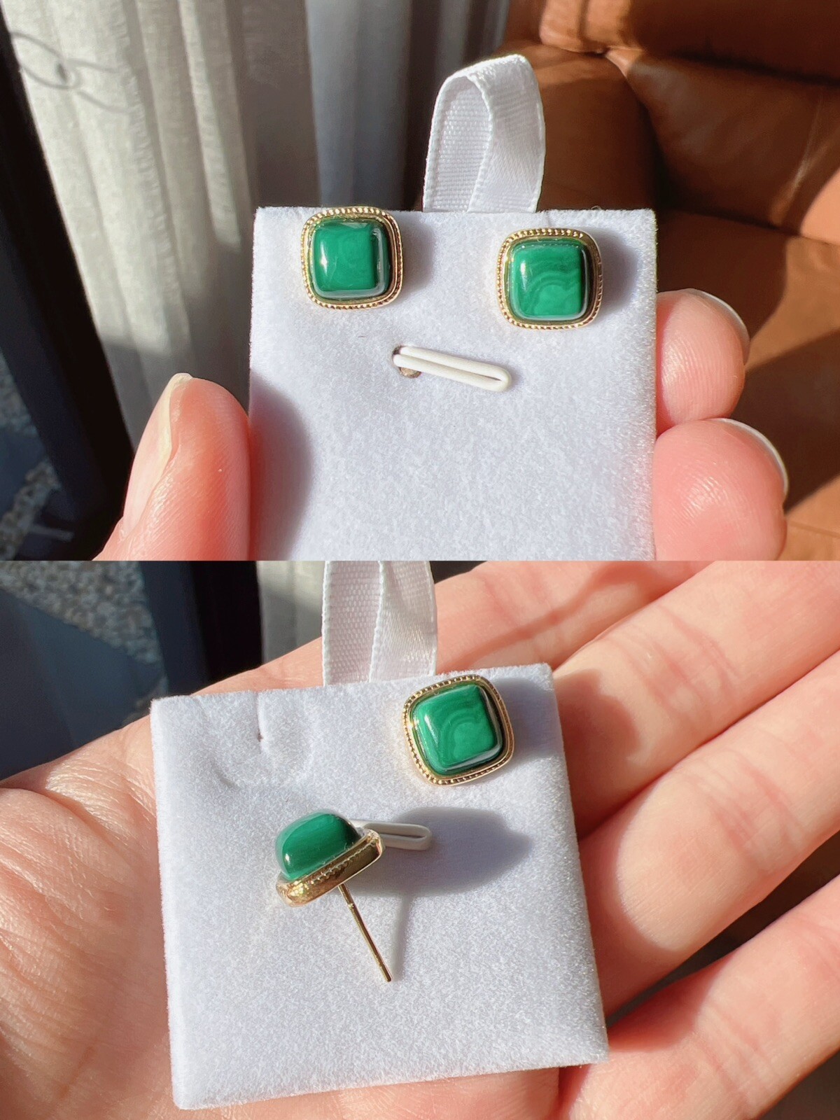 Beautiful Good Quality Natural Real Malachite Jewelry Set With Gift Box