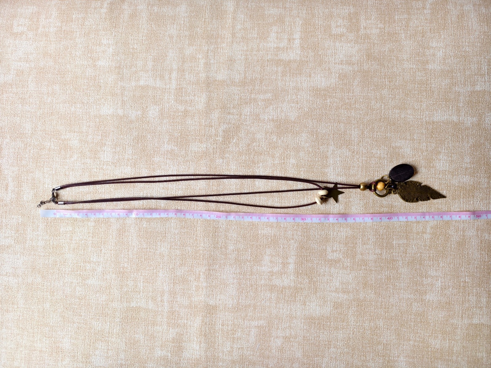 Boho Vintage Double Wax Cord Long Necklace Adjustable Layered Choker Unisex