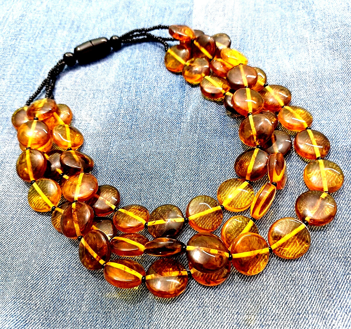 Tribal Tibetan Banjara Amber Look Boho Gypsy Necklace Belly Dancer Resin Beads