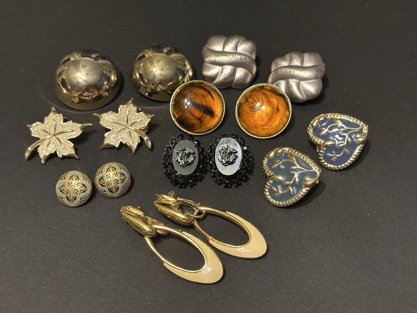 Signed Vintage clip earrings 57 pairs. Trifari, Jomaz, Bogoff and more!