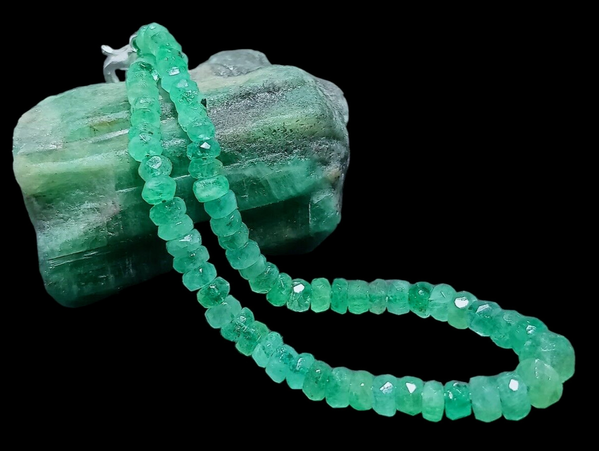 Emerald Bracelet, Emerald Beads Jewelry Bracelet, Faceted Beads Bracelet