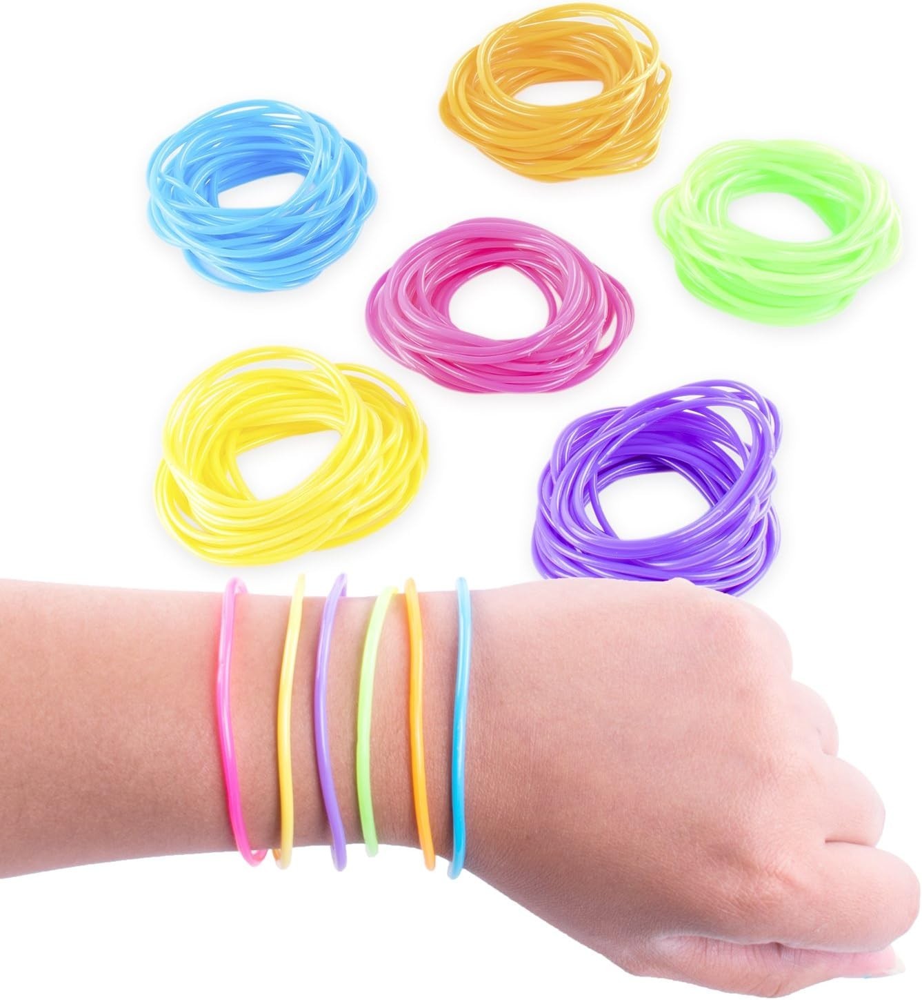 Assorted Neon 80s Retro Bracelets – 144pk Fun Party Favors for Any Celebration