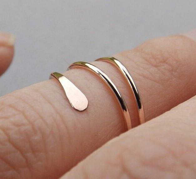 Adjustable Solid Brass Ring Band Ring Gift For Mother Handmade Ring B244