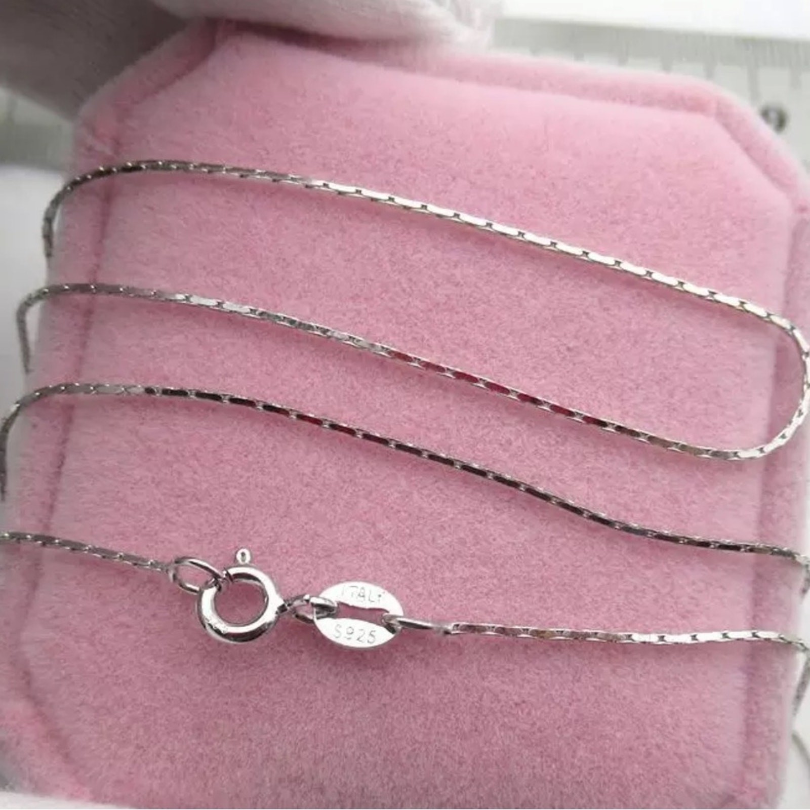 NEW sterling silver dainty bamboo chain necklace jewelry size 40cm B19