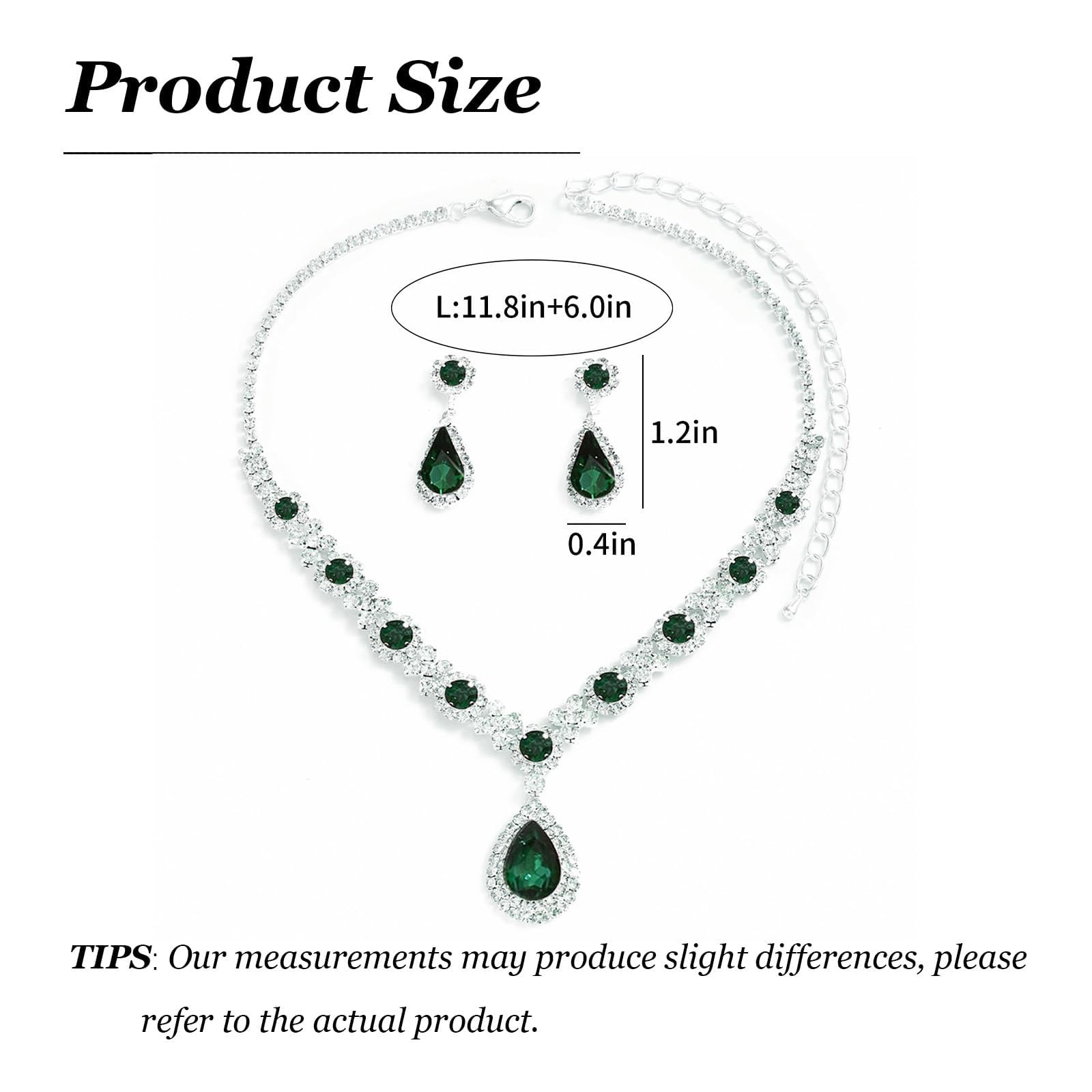 Silver Jewelry Set for Women Wedding Jewelry Sets for Brides Rhinestone Neckl…