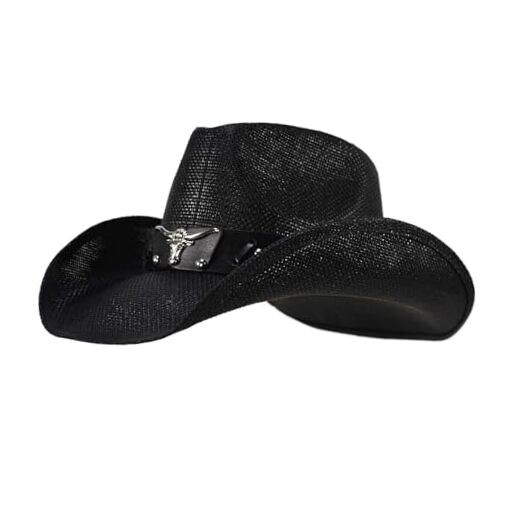 Straw Cowboy Hats for Women and Men Large K-cm-a-black