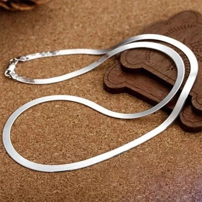 4MM Women Men 925 Sterling Silver Slim Chain Necklace