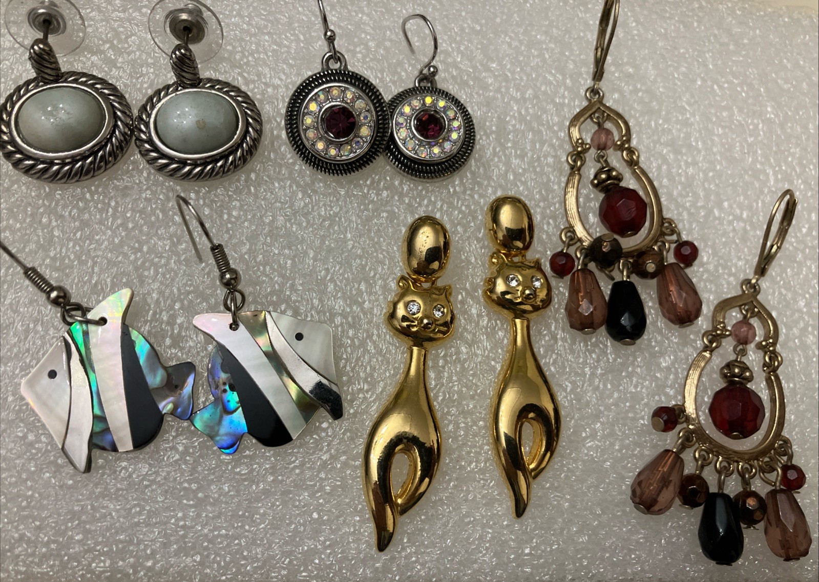 Earring Lot 60 Pr Pierced Mixed Colors Styles Materials